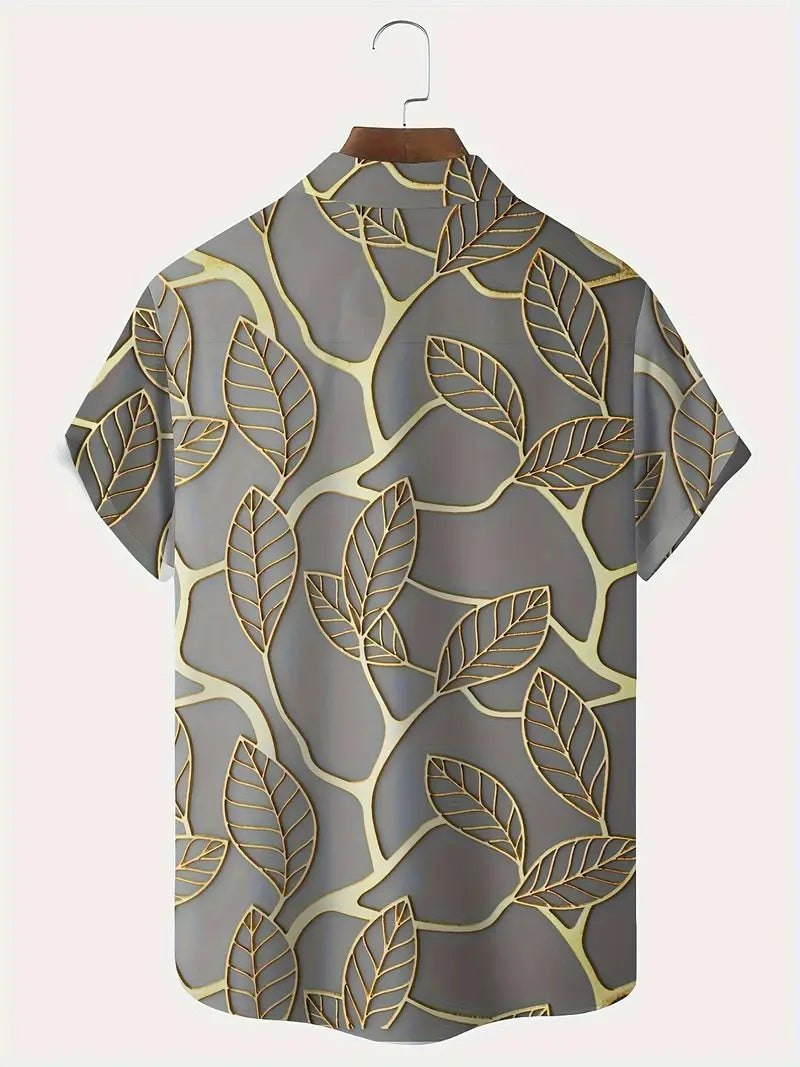 Benzo | Hemd mit goldenen Blätterknöpfen für Herren