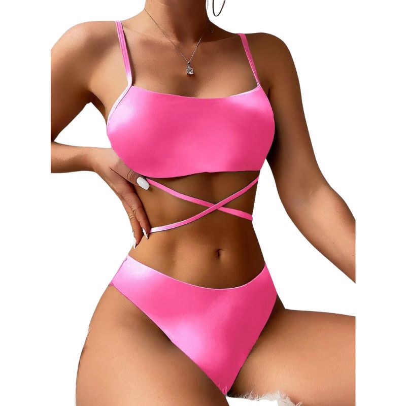 Feriza | 3-teiliger Bikini-Badeanzug mit Schnürsenkeln und Strandrock