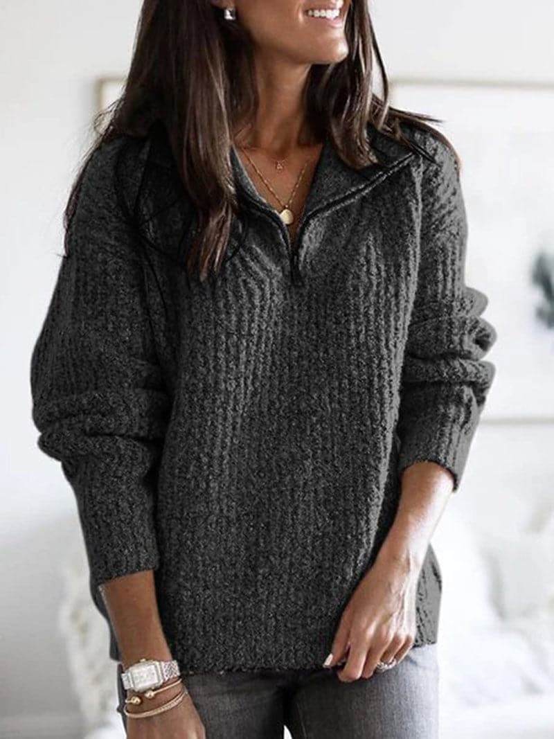 Manika | Oversize-Pullover mit Reißverschluss