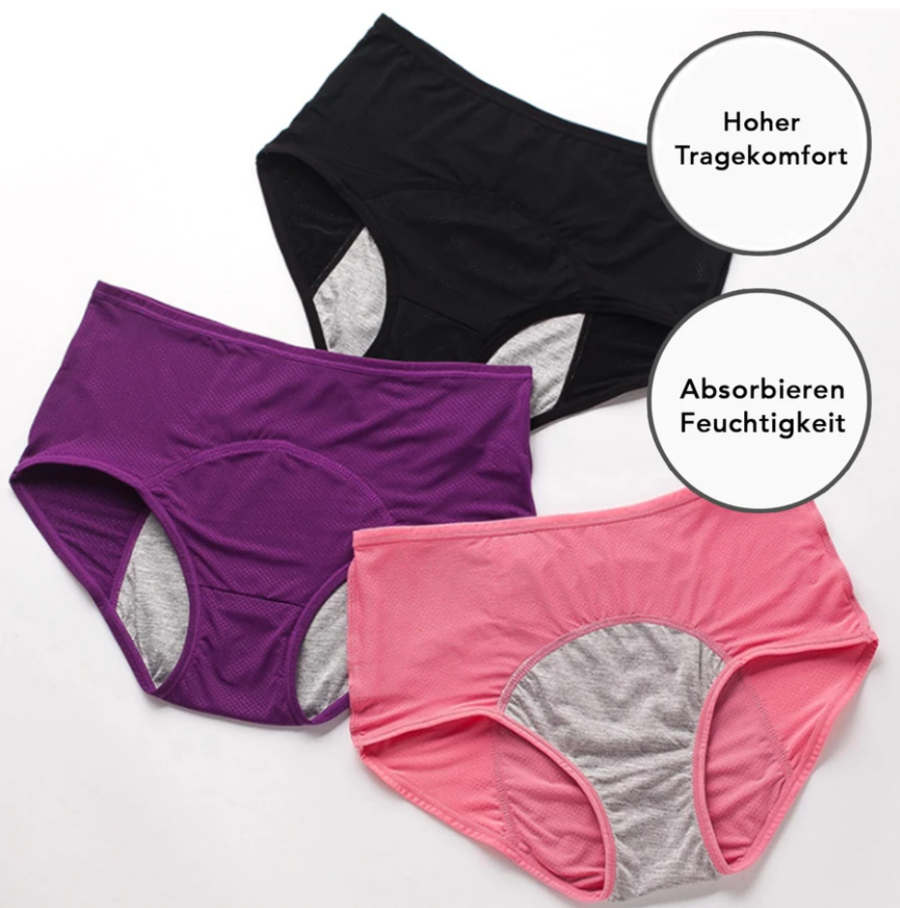 Cara | Bequeme Perioden Unterwäsche (3er-Pack) Menstruationsflüssigkeit aufnehmen