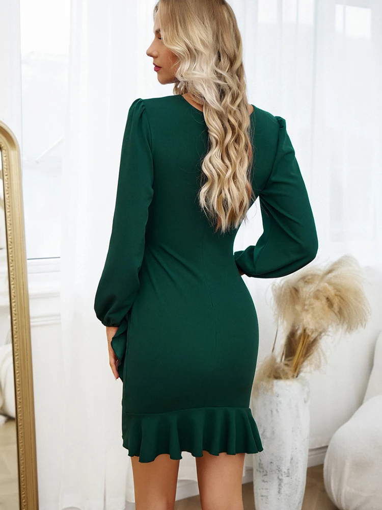 Camelia | Kleid mit Gerafften Puffärmeln für Frauen