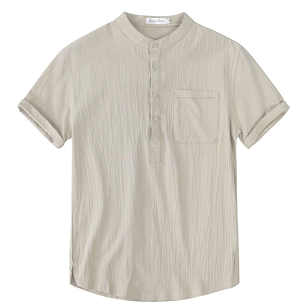 Matthias | Herren-Kurzarm-T-Shirt aus Leinen-Baumwolle – atmungsaktiv