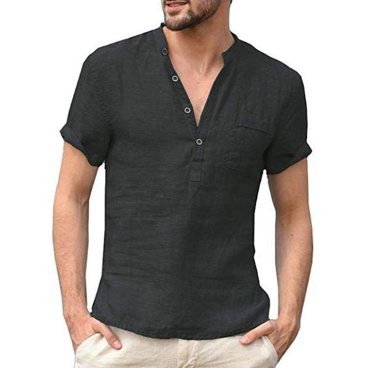 Matthias | Herren-Kurzarm-T-Shirt aus Leinen-Baumwolle – atmungsaktiv