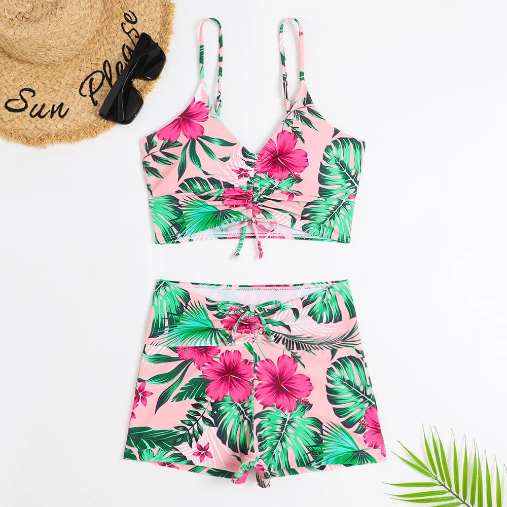 Lisette | 3-teiliger Bikini-Badeanzug mit Ombre-Spitze und Strandrock
