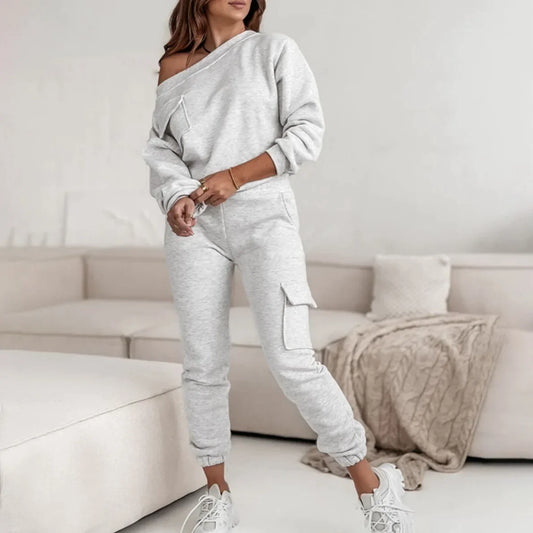 Asabrina | Lässiges Streetwear Set für Frauen [Pullover+Hose]