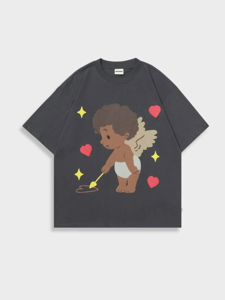 Cupid | Engel Baby T-Shirt Übergroße Passform