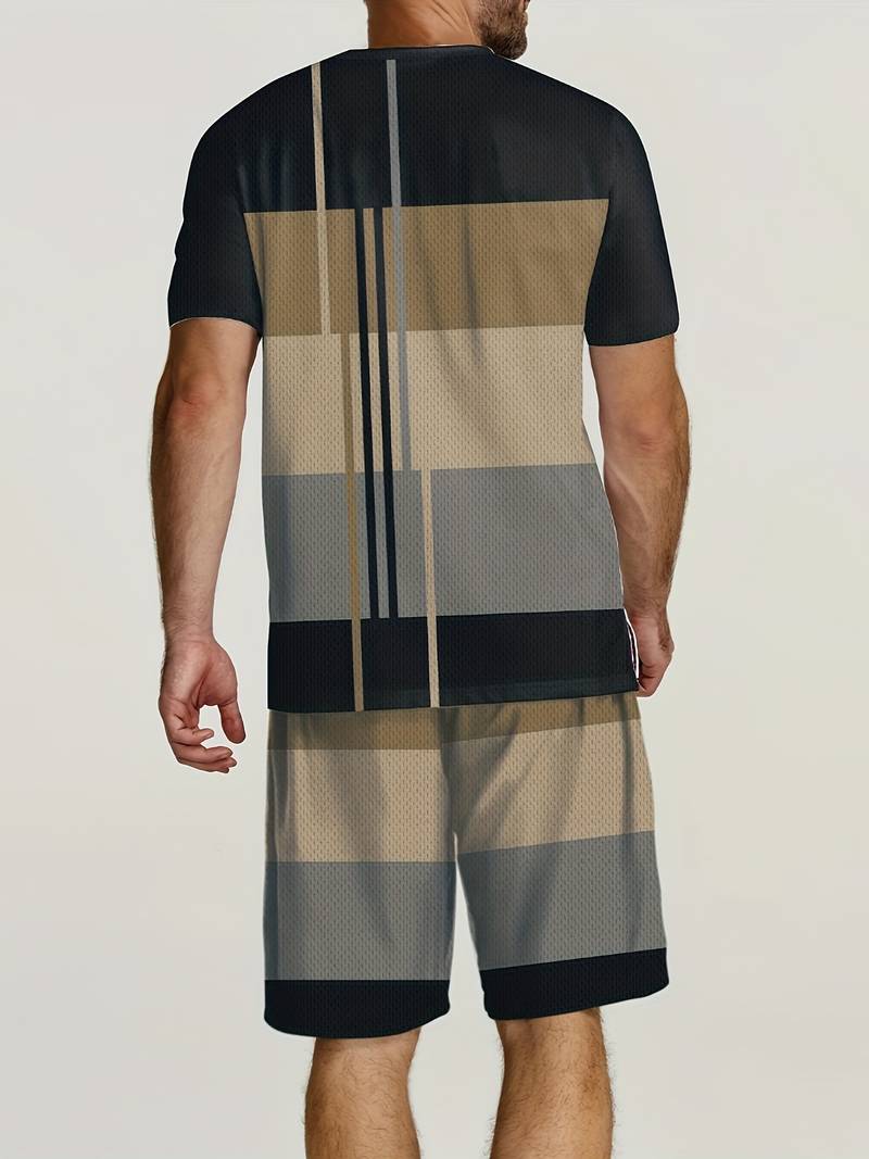 Anthoniel | 2-teilige trendige farbblock-outfits für männer